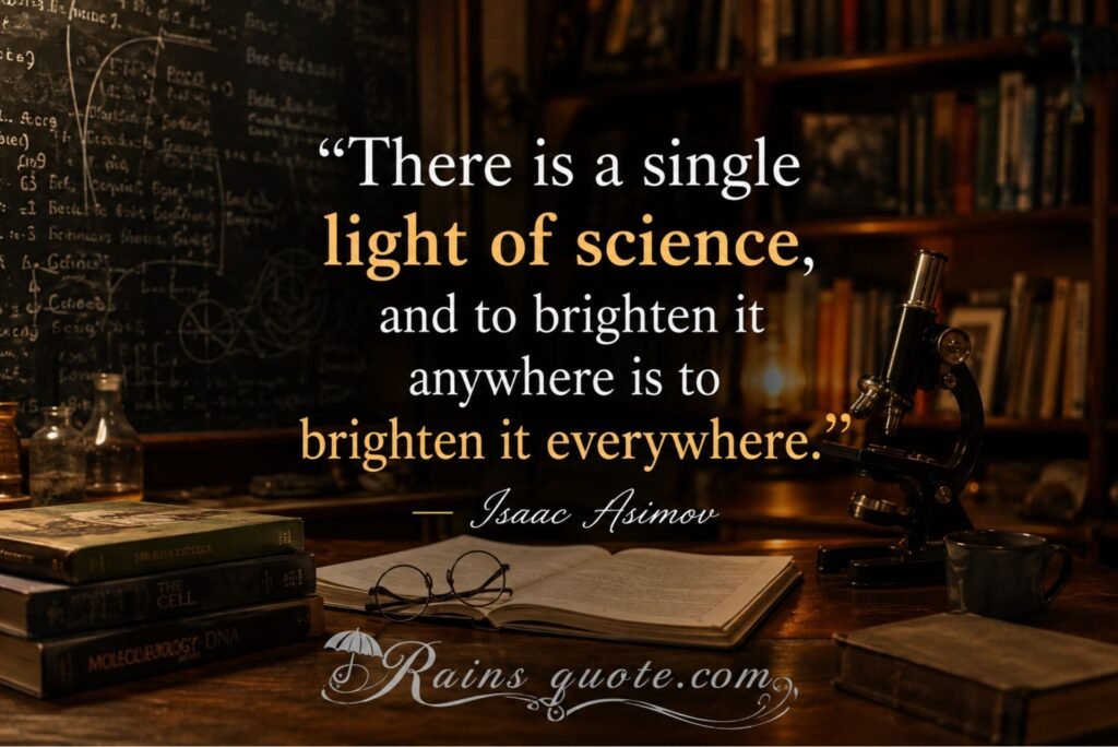 “There is a single light of science, and to brighten it anywhere is to brighten it everywhere.”