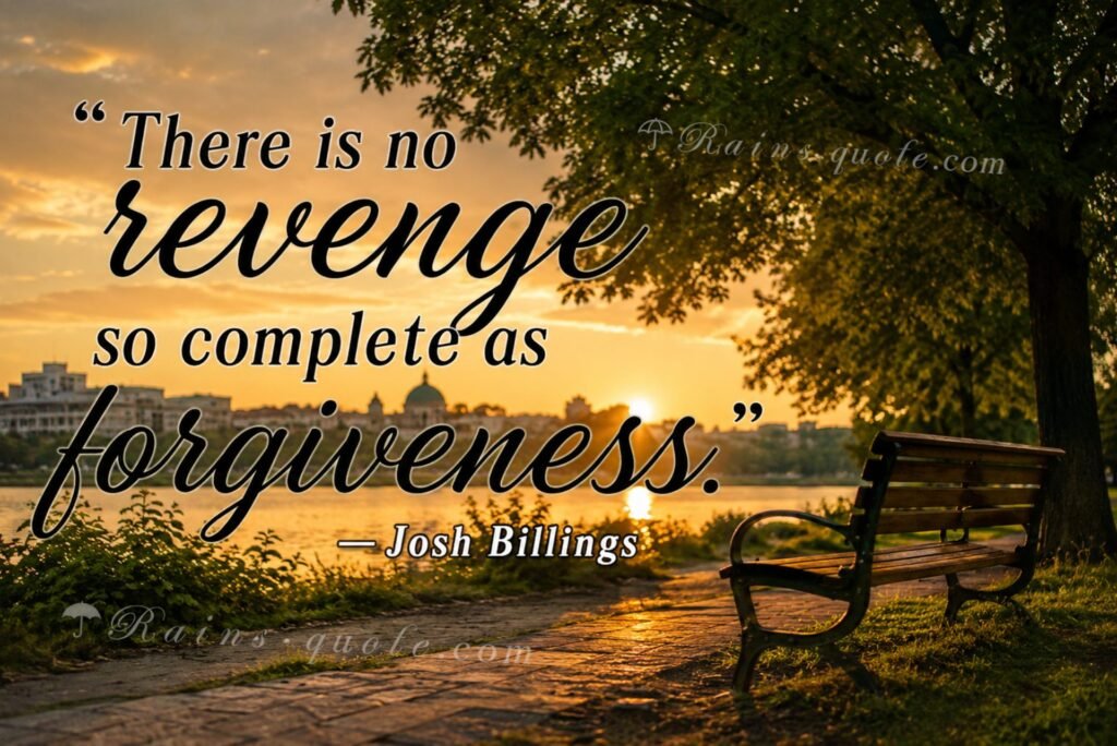 “There is no revenge so complete as forgiveness.”