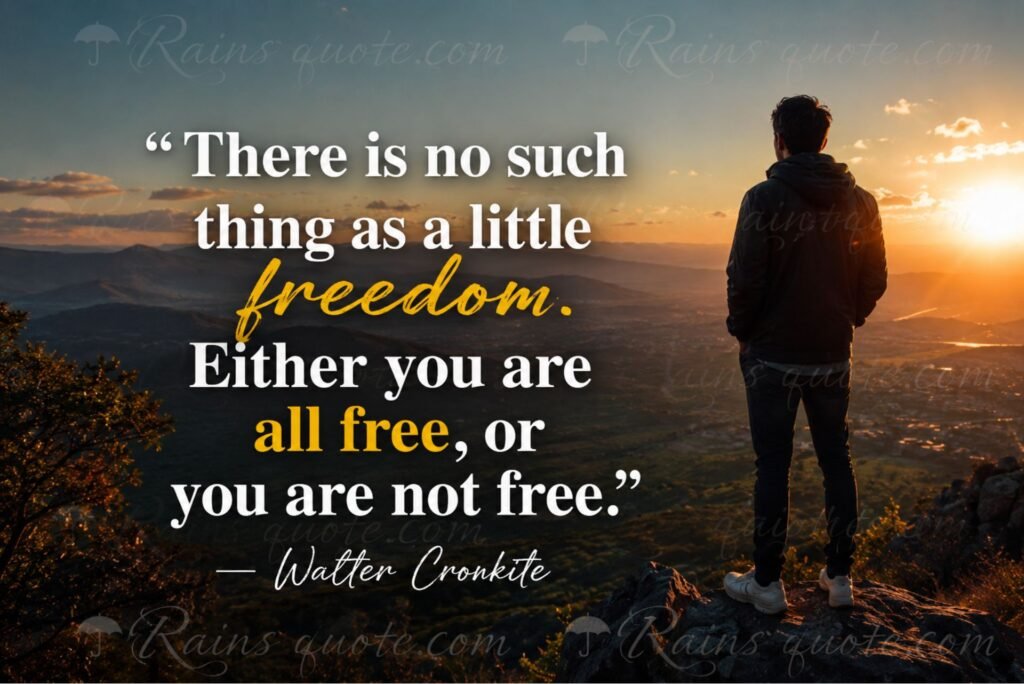 “There is no such thing as a little freedom. Either you are all free, or you are not free.”