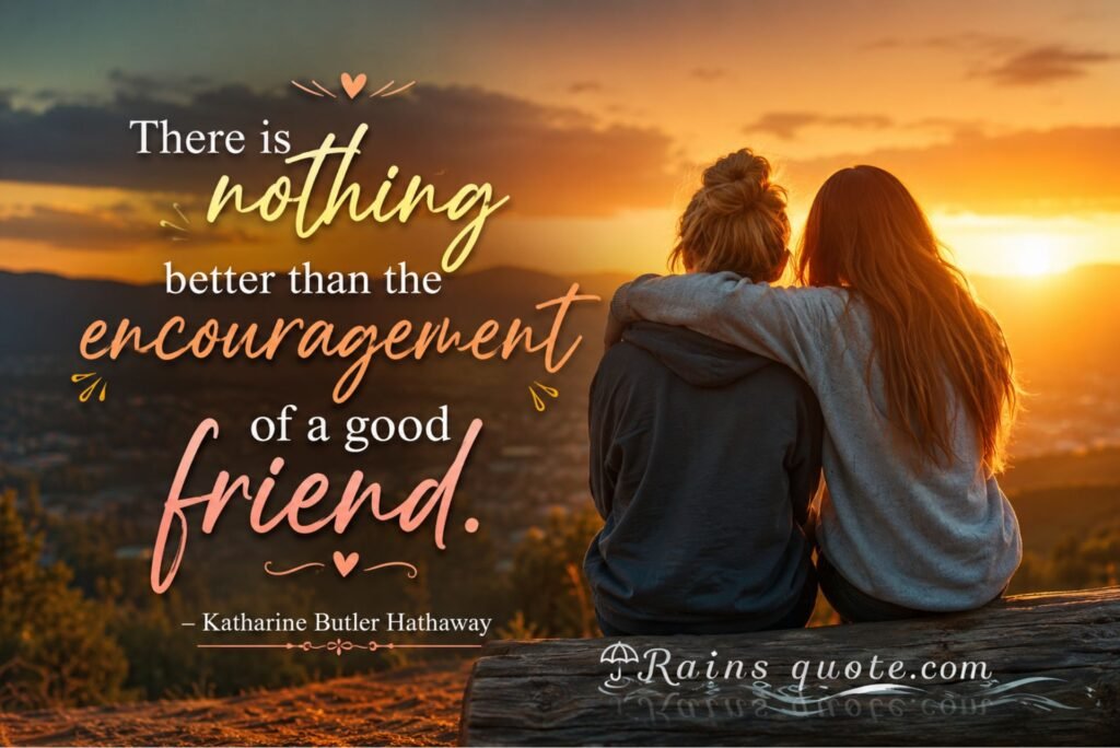 “There is nothing better than the encouragement of a good friend.”