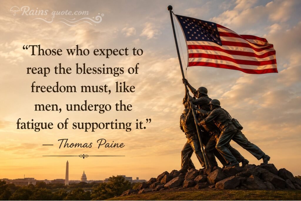 “Those who expect to reap the blessings of freedom must, like men, undergo the fatigue of supporting it.”