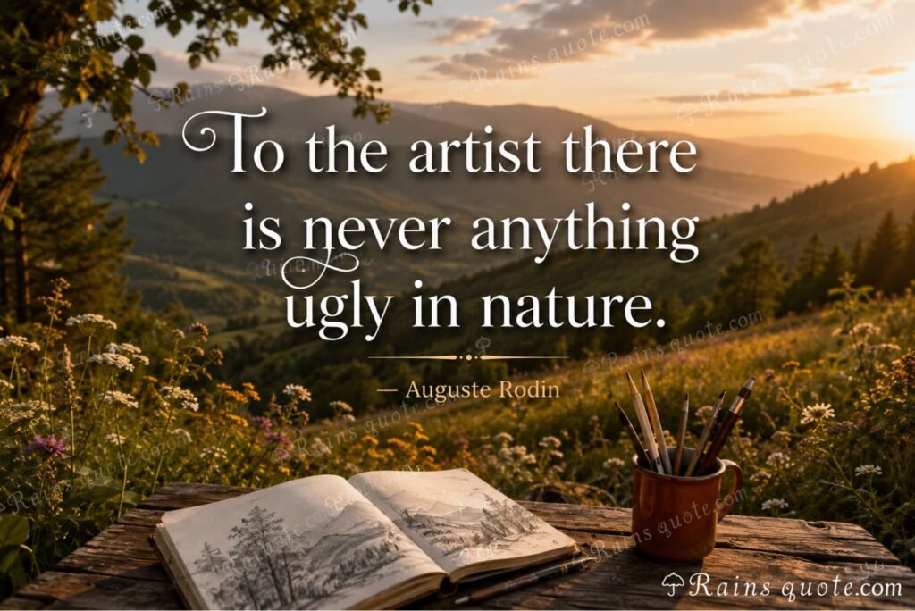"To the artist there is never anything ugly in nature."