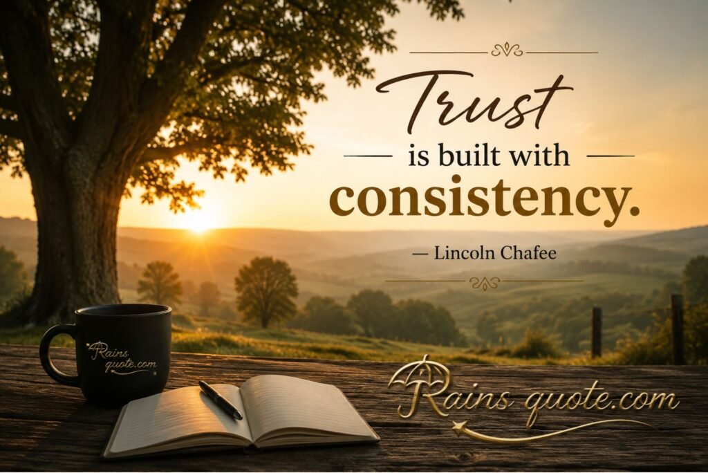 “Trust is built with consistency.”