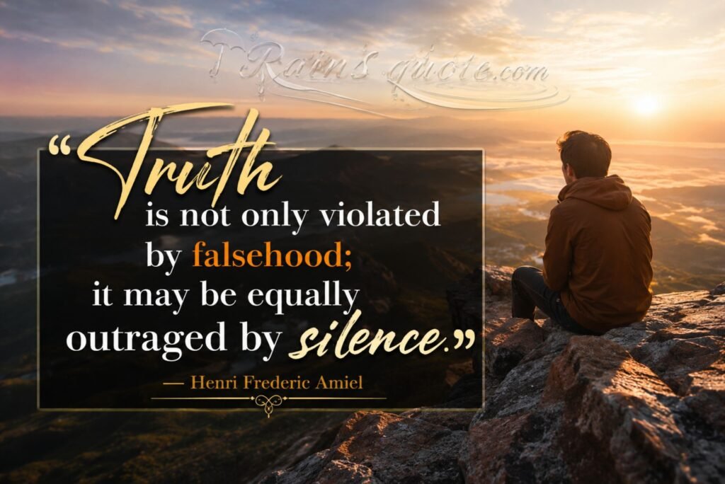 “Truth is not only violated by falsehood; it may be equally outraged by silence.”
