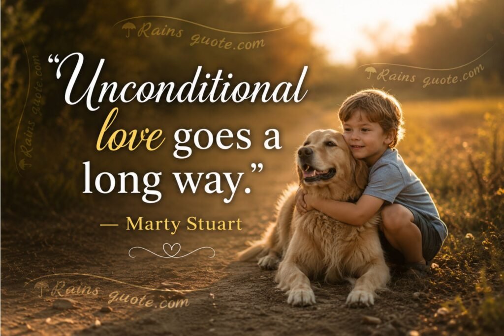 “Unconditional love goes a long way.”