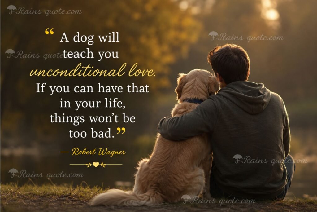 “A dog will teach you unconditional love. If you can have that in your life, things won't be too bad.”
