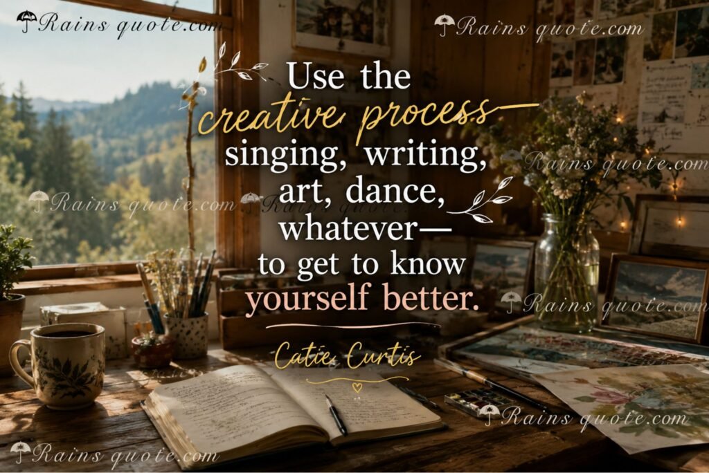 “Use the creative process—singing, writing, art, dance, whatever—to get to know yourself better.”