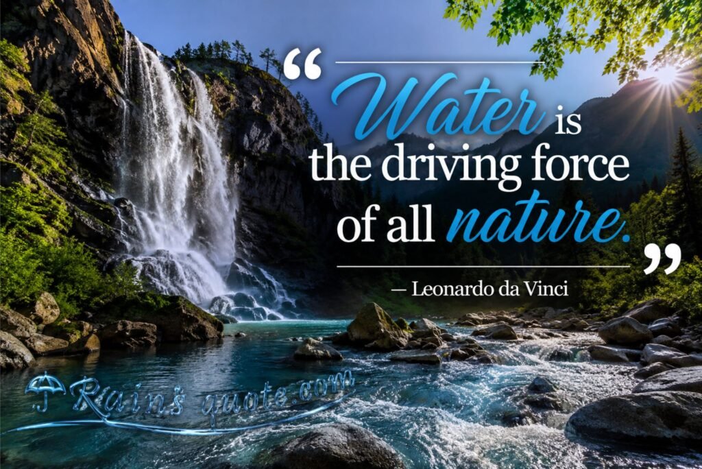 "Water is the driving force of all nature."