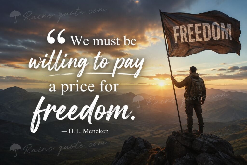 “We must be willing to pay a price for freedom.”
