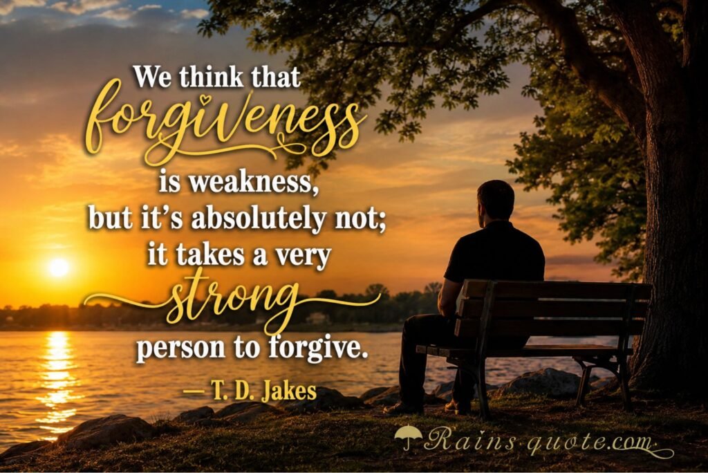 “We think that forgiveness is weakness, but it's absolutely not; it takes a very strong person to forgive.”