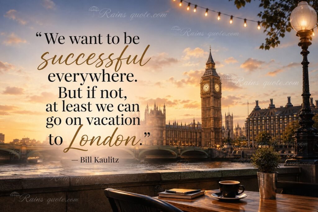 “We want to be successful everywhere. But if not, at least we can go on vacation to London.”