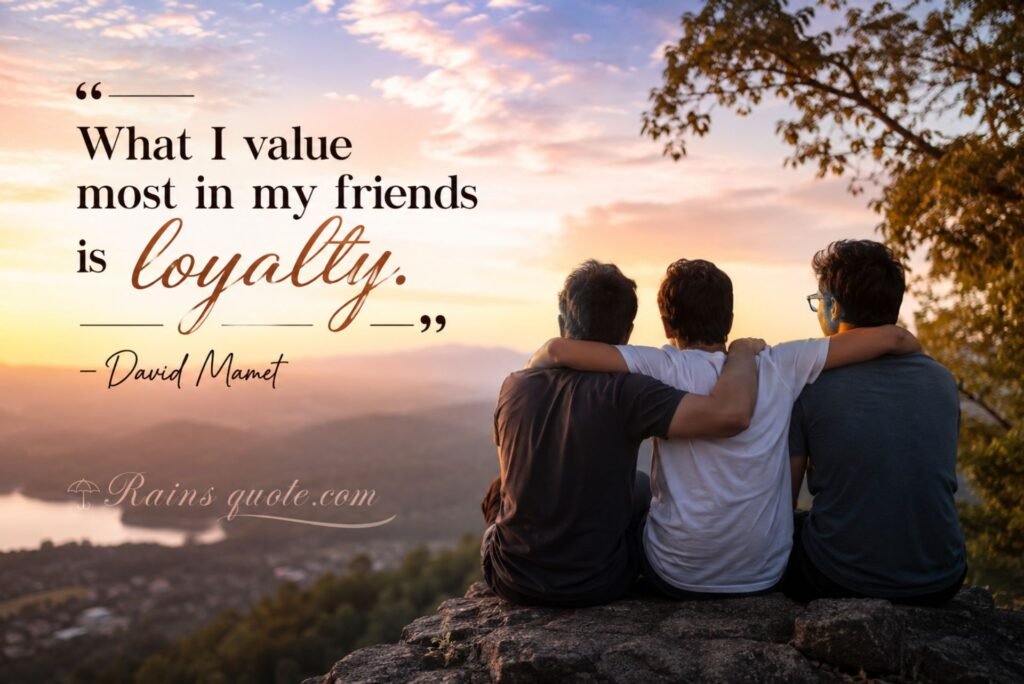 “What I value most in my friends is loyalty.”