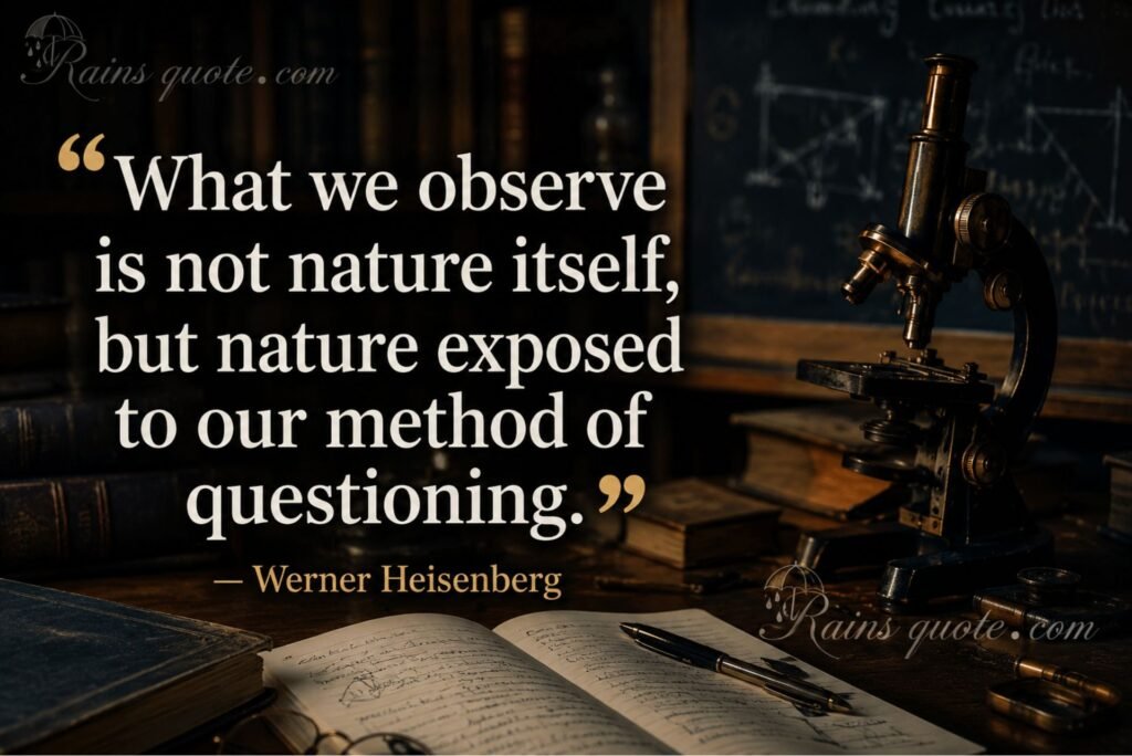 "What we observe is not nature itself, but nature exposed to our method of questioning."