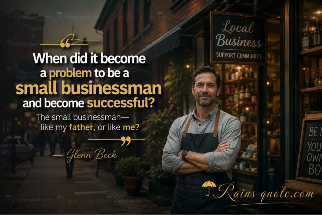  “When did it become a problem to be a small businessman and become successful? The small businessman—like my father, or like me?”