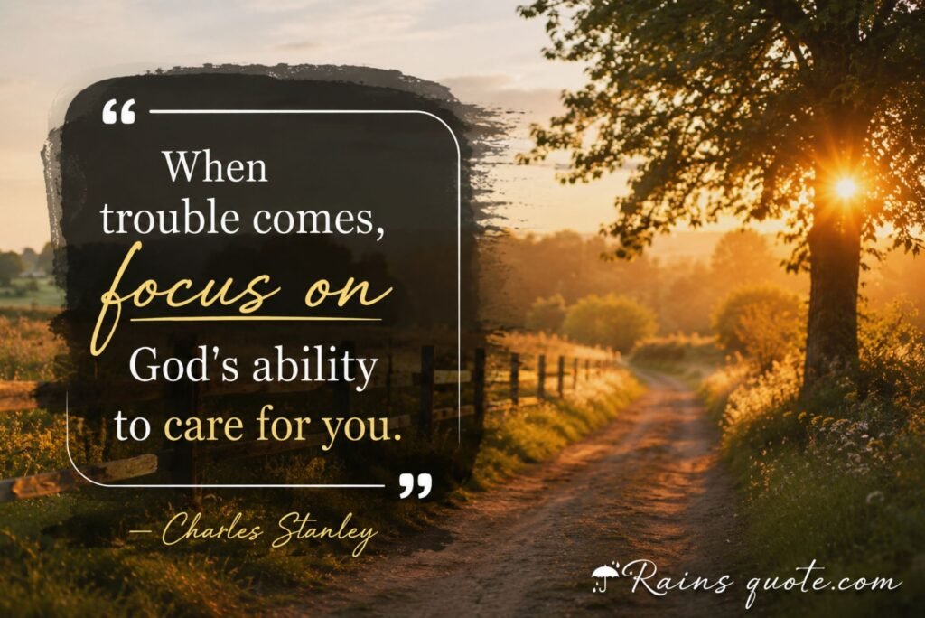 “When trouble comes, focus on God's ability to care for you.”