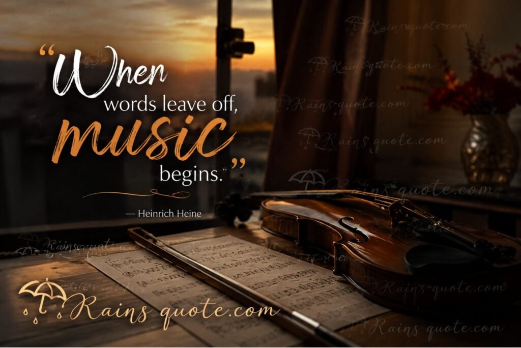 “When words leave off, music begins.”