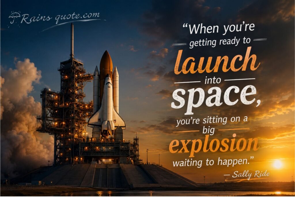“When you're getting ready to launch into space, you're sitting on a big explosion waiting to happen.”