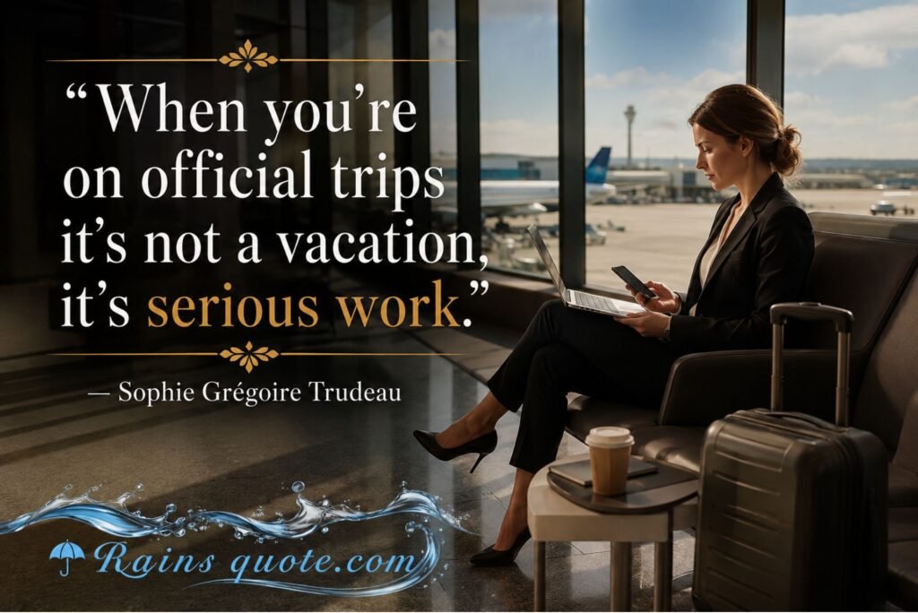 “When you're on official trips it's not a vacation, it's serious work.”
