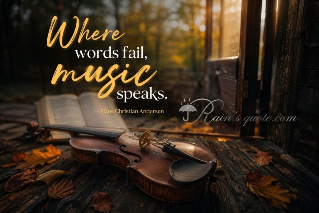 “Where words fail, music speaks.”