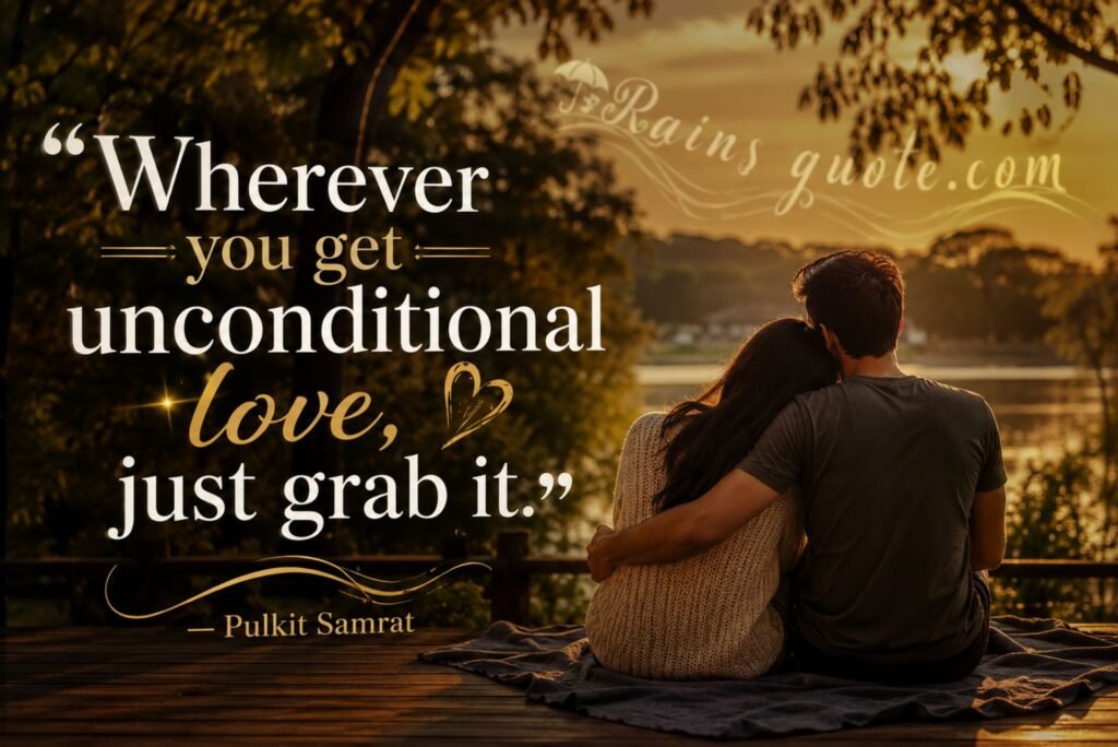“Wherever you get unconditional love, just grab it.”