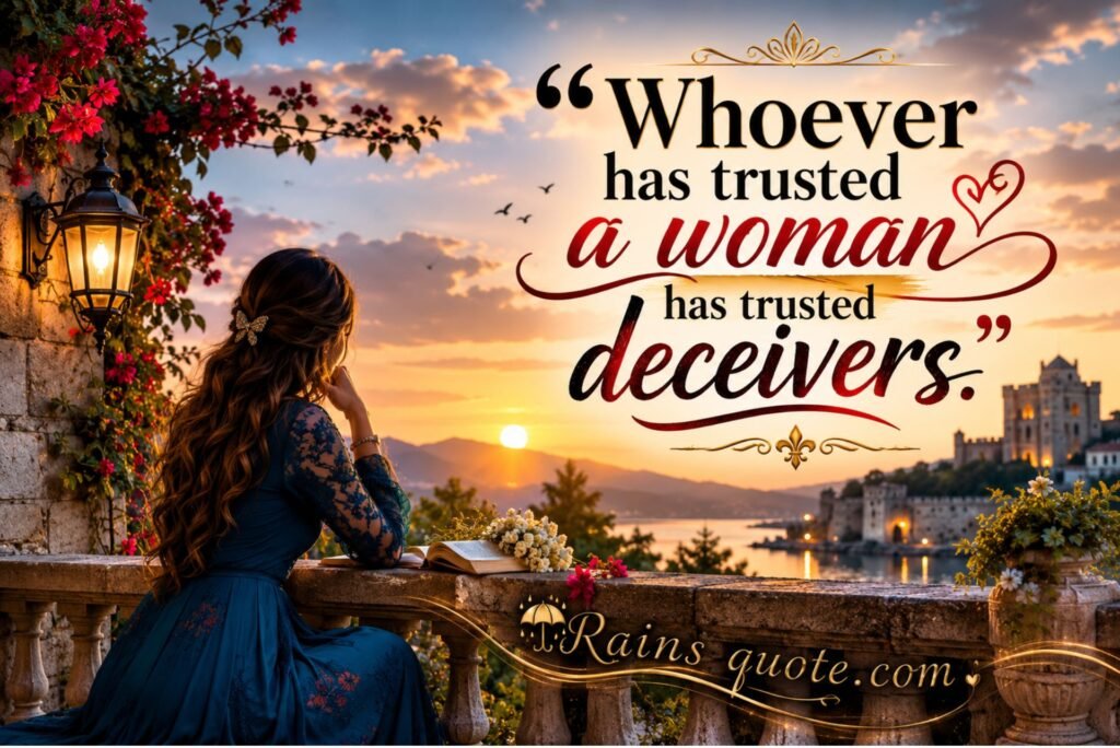 “Whoever has trusted a woman has trusted deceivers.”
