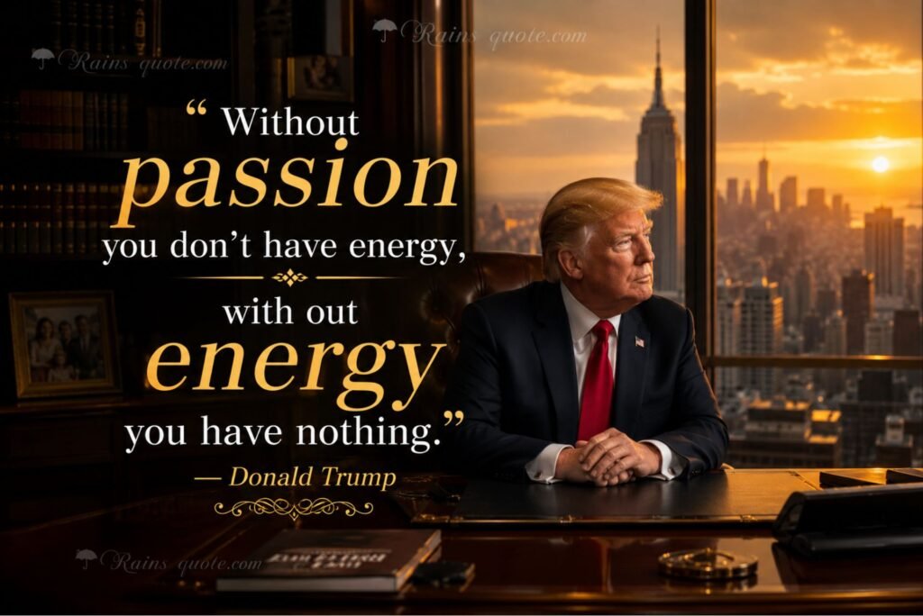“Without passion you don't have energy, with out energy you have nothing.”