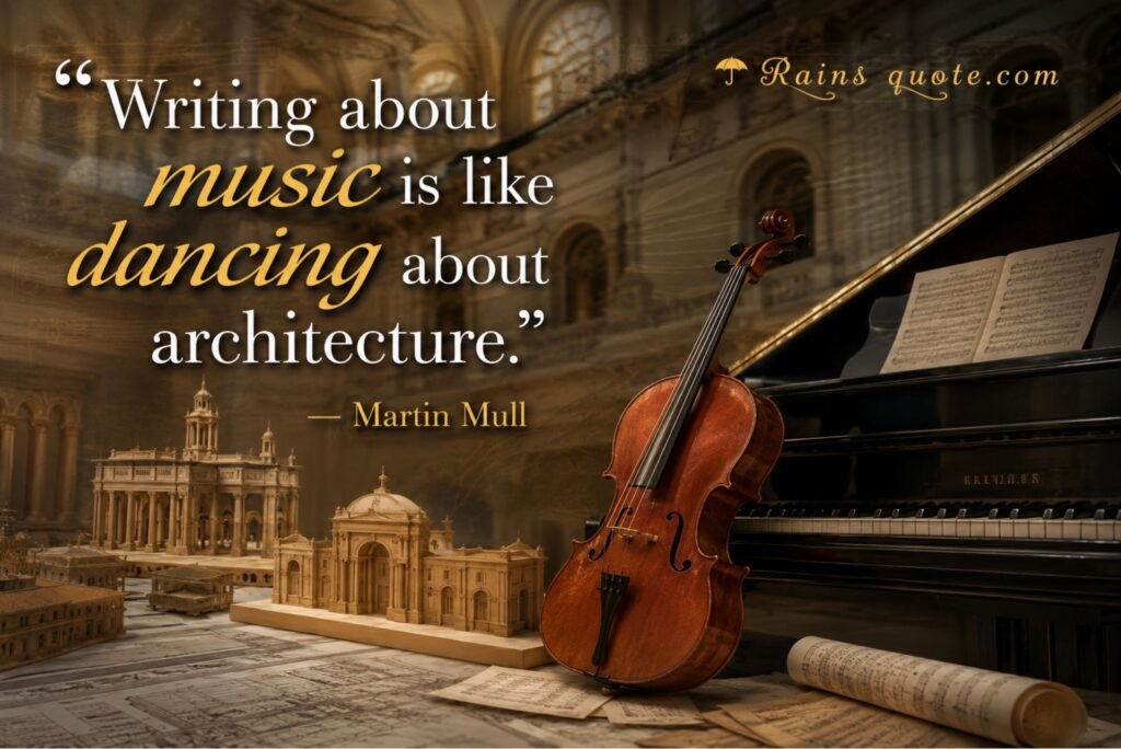  “Writing about music is like dancing about architecture.”