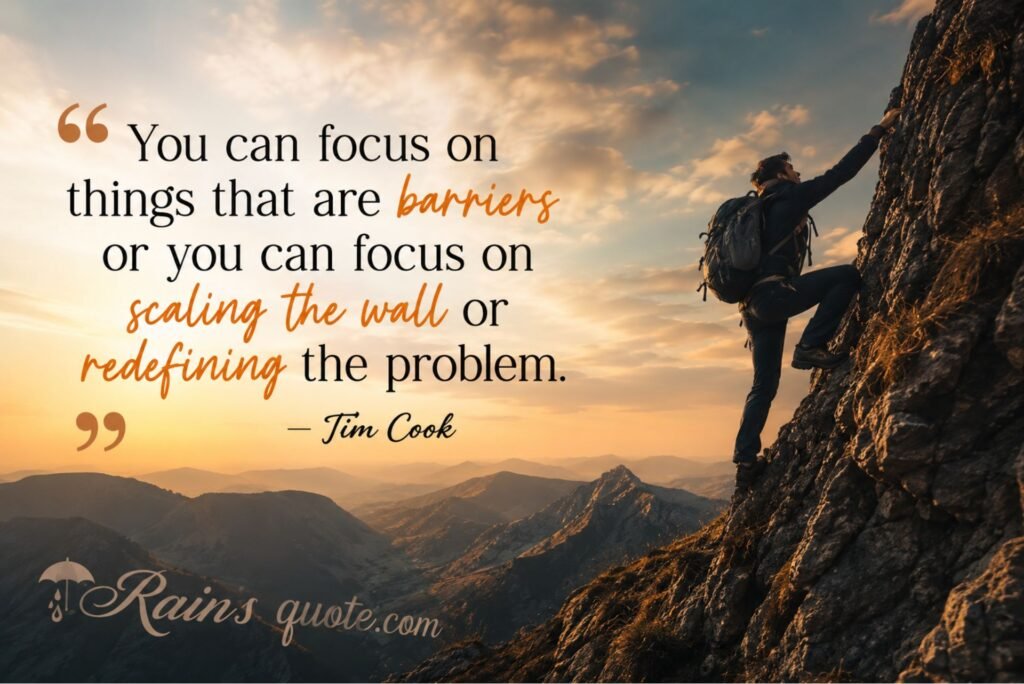 “You can focus on things that are barriers or you can focus on scaling the wall or redefining the problem.”