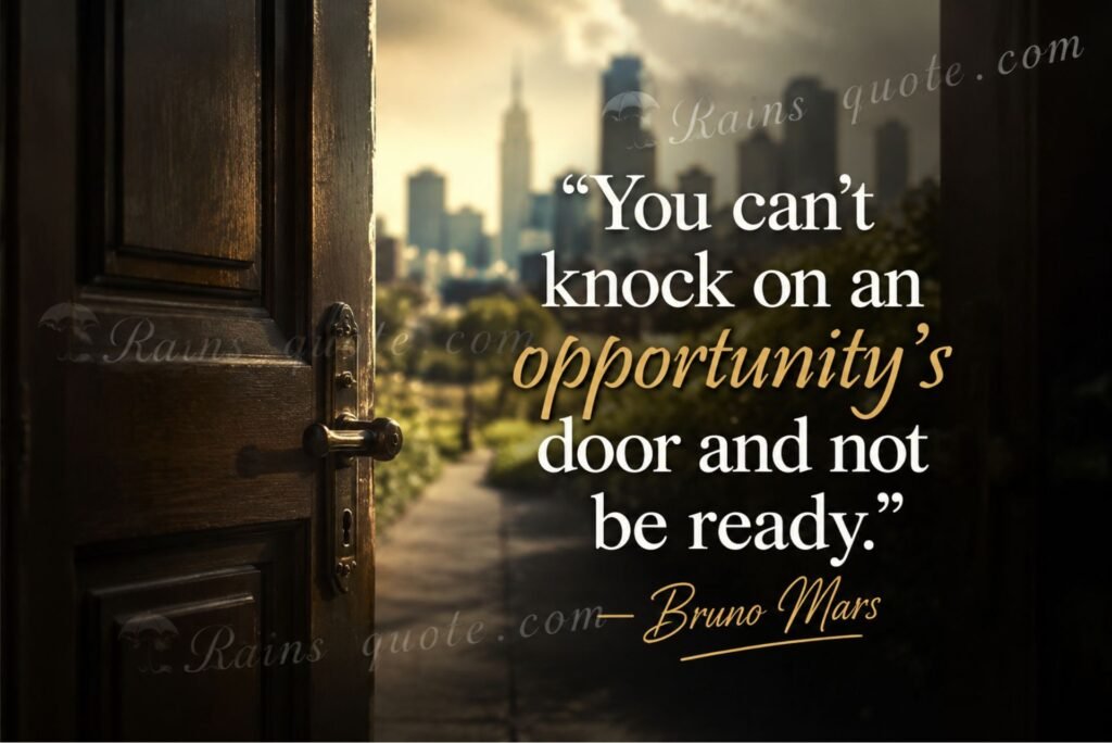 “You can't knock on an opportunity's door and not be ready.”