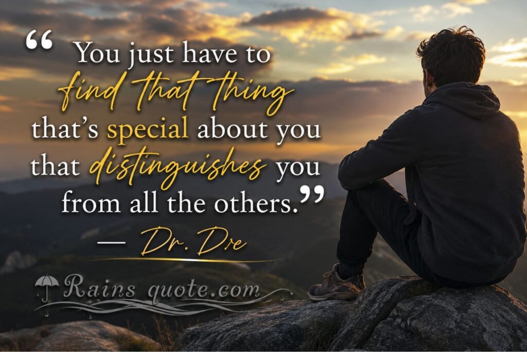 .“You just have to find that thing that's special about you that distinguishes you from all the others.”