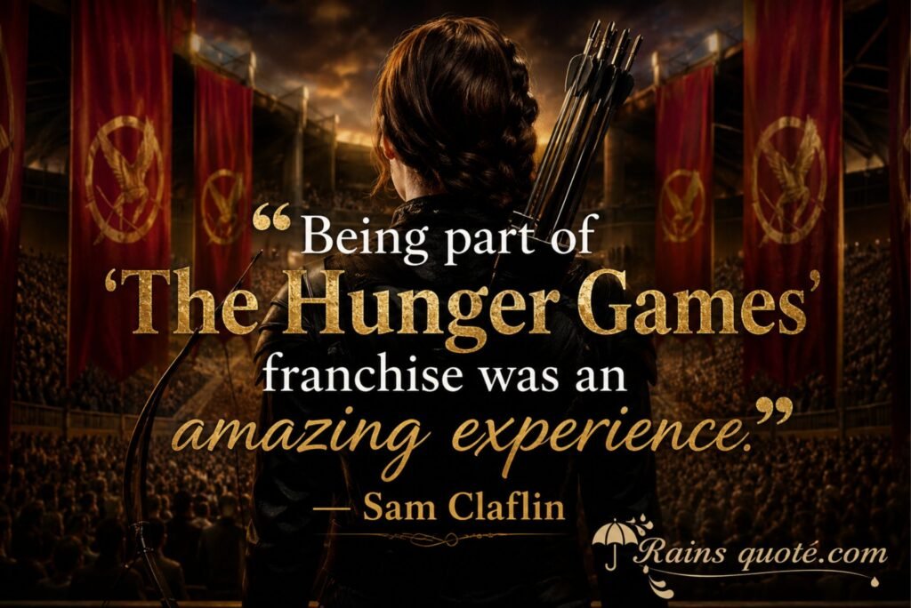 “Being part of 'The Hunger Games' franchise was an amazing experience.”