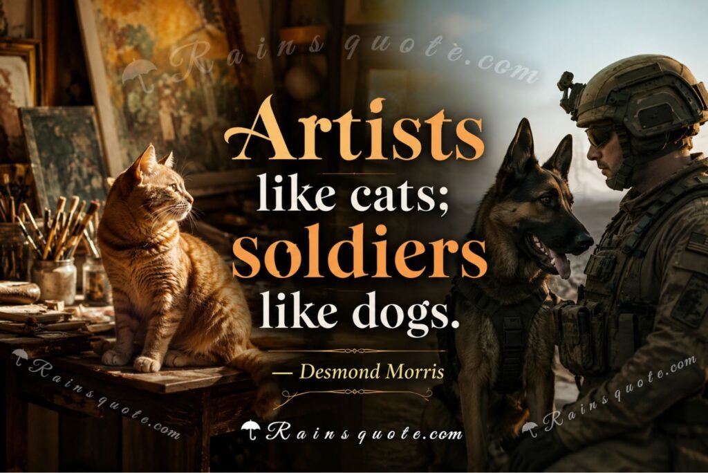 “Artists like cats; soldiers like dogs.”