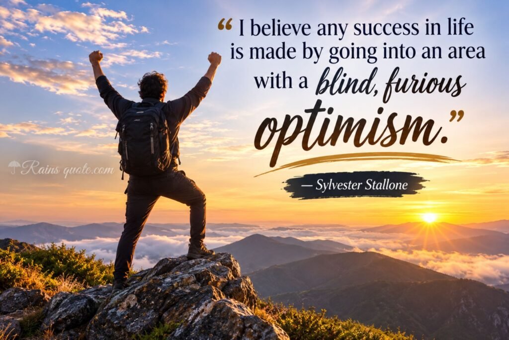 “I believe any success in life is made by going into an area with a blind, furious optimism.”