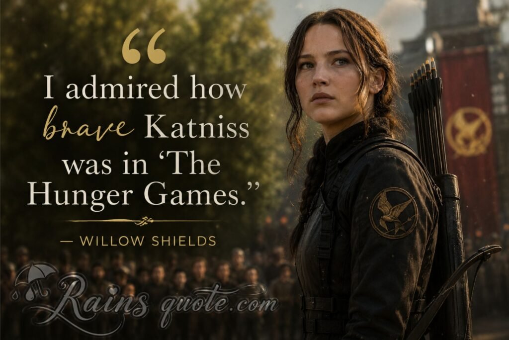 “I admired how brave Katniss was in 'The Hunger Games.'”