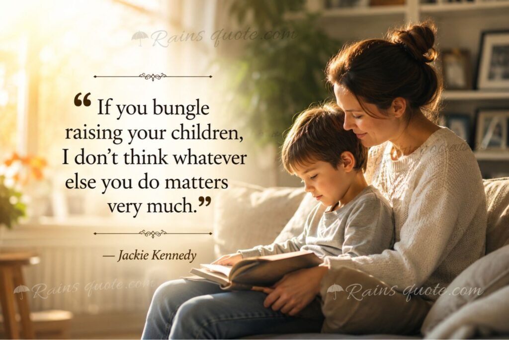 “If you bungle raising your children, I don’t think whatever else you do matters very much.”