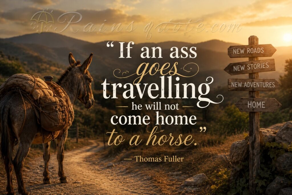 “If an ass goes travelling he will not come home to a horse.”