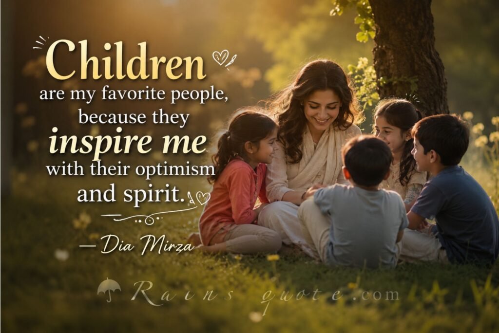 “Children are my favorite people, because they inspire me with their optimism and spirit.”