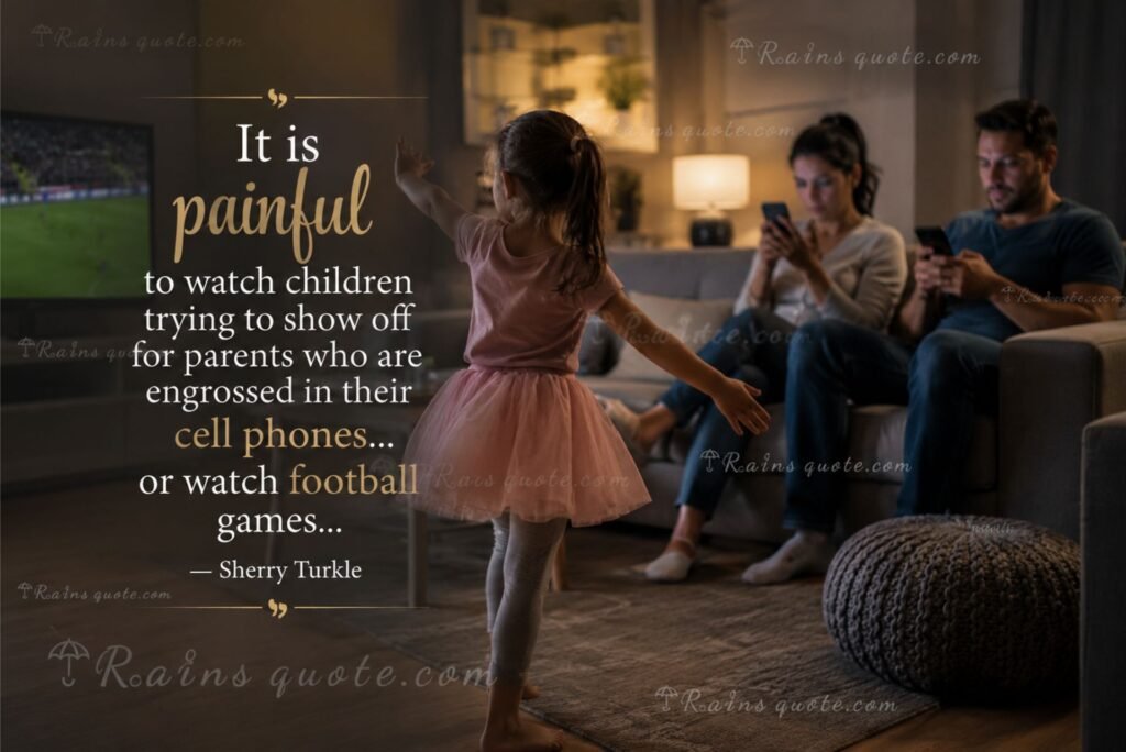 “It is painful to watch children trying to show off for parents who are engrossed in their cell phones... or watch football games...”