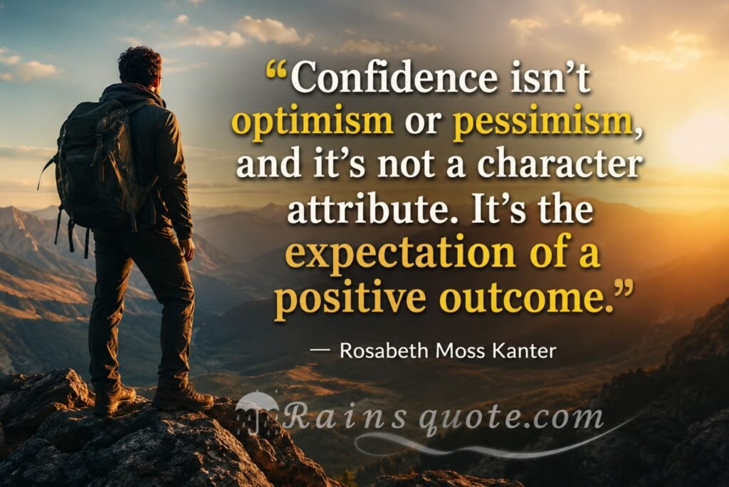 “Confidence isn't optimism or pessimism, and it's not a character attribute. It's the expectation of a positive outcome.”