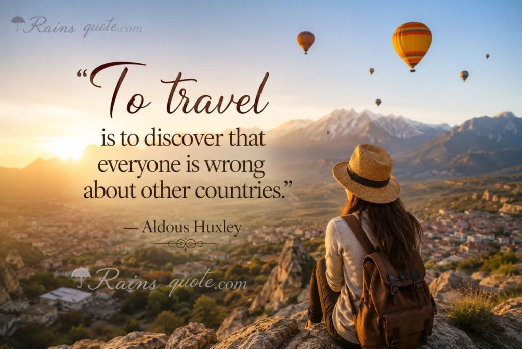 “To travel is to discover that everyone is wrong about other countries.”