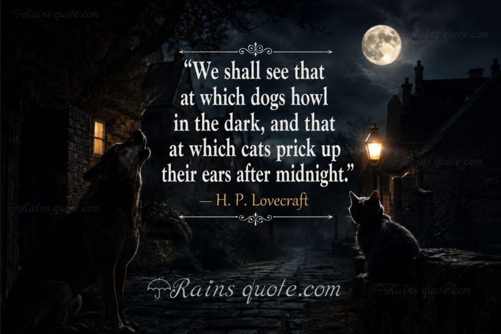 “We shall see that at which dogs howl in the dark, and that at which cats prick up their ears after midnight.”