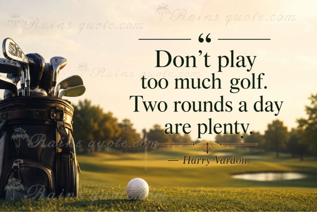 “Don't play too much golf. Two rounds a day are plenty.”