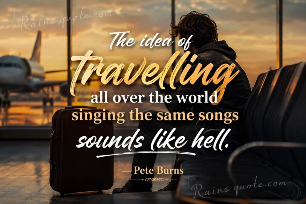 “The idea of travelling all over the world singing the same songs sounds like hell.”