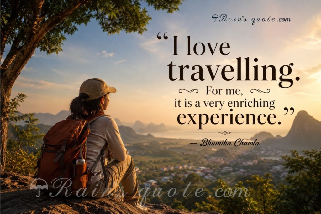 “I love travelling. For me, it is a very enriching experience.”