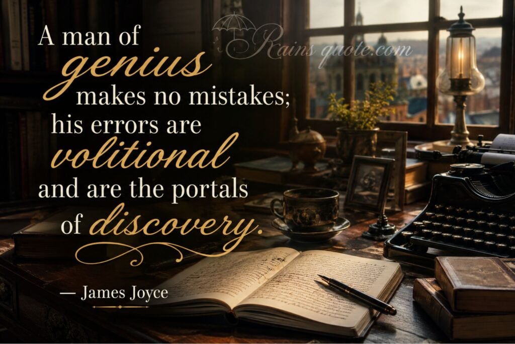  “A man of genius makes no mistakes; his errors are volitional and are the portals of discovery.”