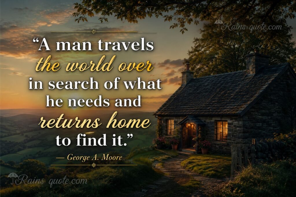 “A man travels the world over in search of what he needs and returns home to find it.”