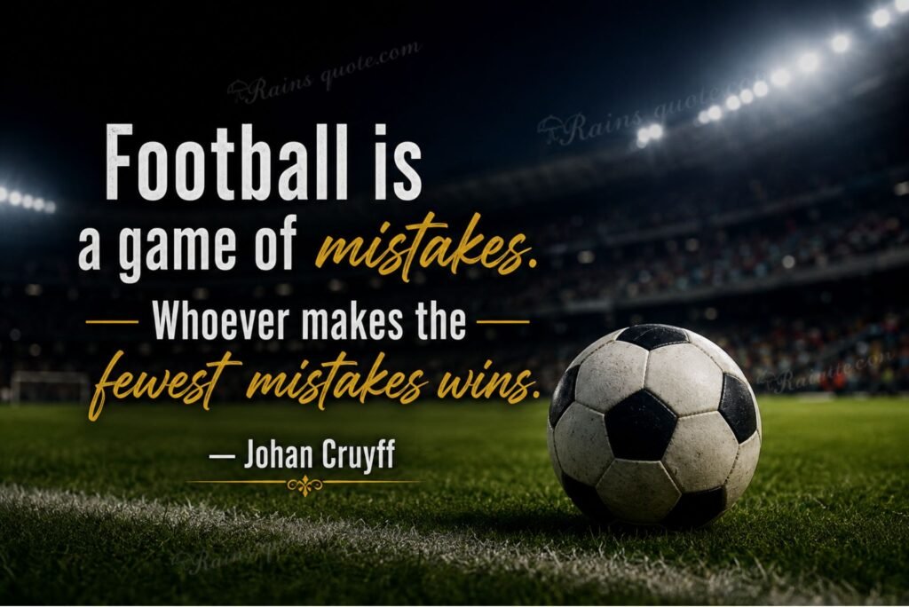 “Football is a game of mistakes. Whoever makes the fewest mistakes wins.”