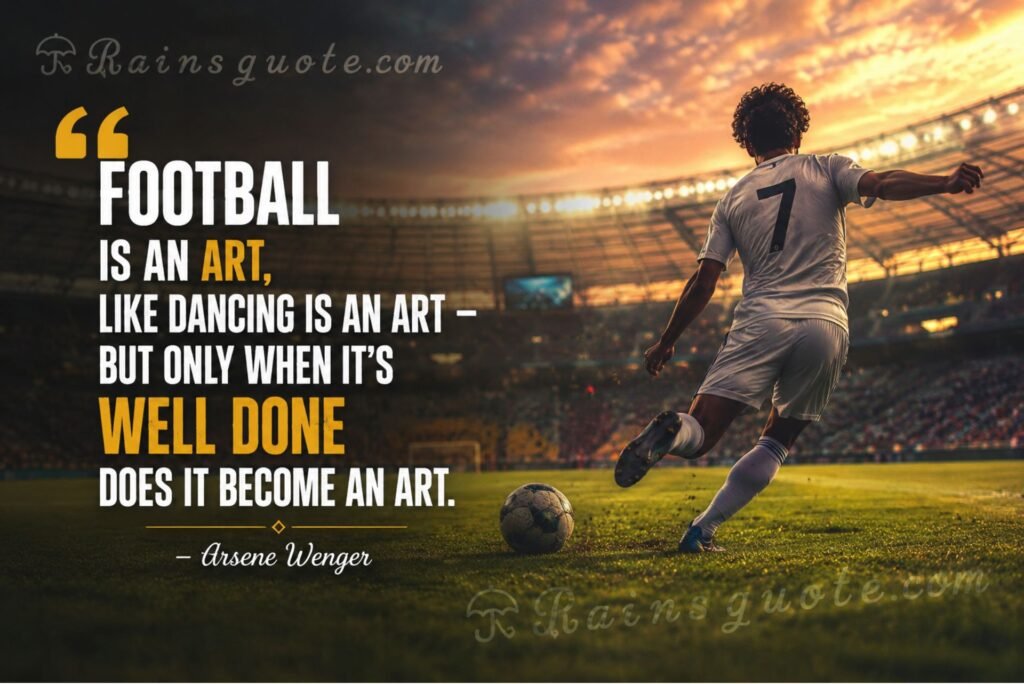 “Football is an art, like dancing is an art - but only when it's well done does it become an art.”