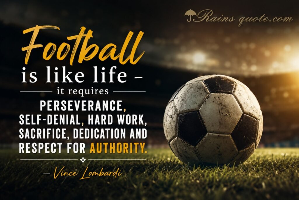 “Football is like life - it requires perseverance, self-denial, hard work, sacrifice, dedication and respect for authority.”