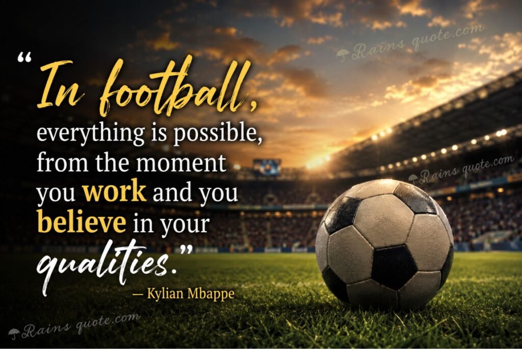 “In football, everything is possible, from the moment you work and you believe in your qualities.”